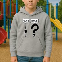 Wait What Funny Grammar Questioning Punctuation Kids Hoodie
