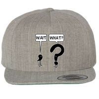 Wait What Funny Grammar Questioning Punctuation Wool Snapback Cap