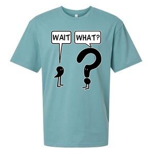 Wait What Funny Grammar Questioning Punctuation Sueded Cloud Jersey T-Shirt