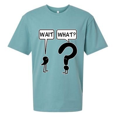 Wait What Funny Grammar Questioning Punctuation Sueded Cloud Jersey T-Shirt