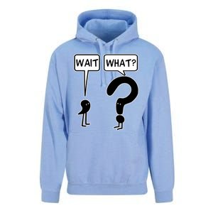 Wait What Funny Grammar Questioning Punctuation Unisex Surf Hoodie