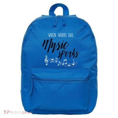 When Words Fail Music Speaks Cute Gift 16 in Basic Backpack