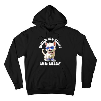 When We Fight We Win Kamala Harris Cat Lady Boho Hoodie