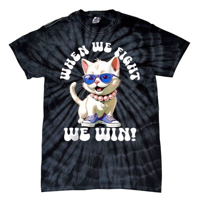 When We Fight We Win Kamala Harris Cat Lady Boho Tie-Dye T-Shirt