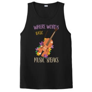 Where Words Fail Music Speaks Violin Musician Theater Lover Gift PosiCharge Competitor Tank