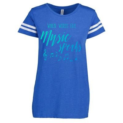 When Words Fail Music Speaks Cute Gift Enza Ladies Jersey Football T-Shirt