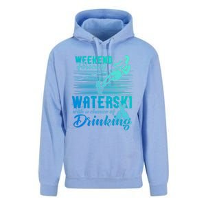 Waterski Weekend Forecast Ing Funny Gift Funny Water Skiing Cool Gift Unisex Surf Hoodie