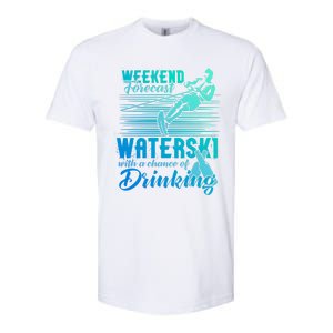 Waterski Weekend Forecast Ing Funny Gift Funny Water Skiing Cool Gift Softstyle CVC T-Shirt