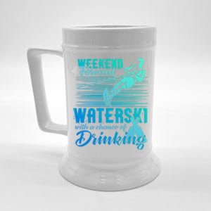 Waterski Weekend Forecast Ing Funny Gift Funny Water Skiing Cool Gift Beer Stein