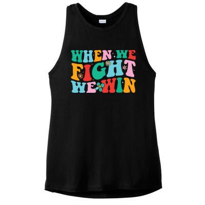 When We Fight We Win Groovy Ladies PosiCharge Tri-Blend Wicking Tank