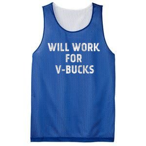 Will Work For Vbucks Mesh Reversible Basketball Jersey Tank