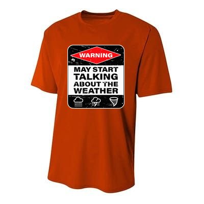 Weather Warning Funny Raining Storms Meteorology Youth Performance Sprint T-Shirt