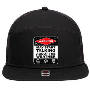 Weather Warning Funny Raining Storms Meteorology 7 Panel Mesh Trucker Snapback Hat