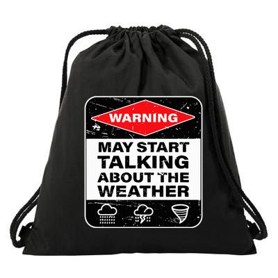 Weather Warning Funny Raining Storms Meteorology Drawstring Bag