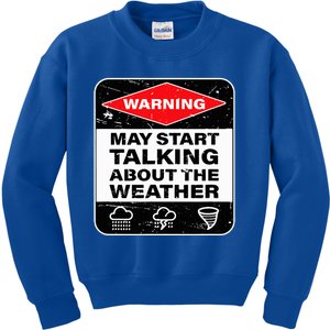 Weather Warning Funny Raining Storms Meteorology Kids Sweatshirt