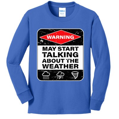 Weather Warning Funny Raining Storms Meteorology Kids Long Sleeve Shirt