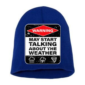 Weather Warning Funny Raining Storms Meteorology Short Acrylic Beanie