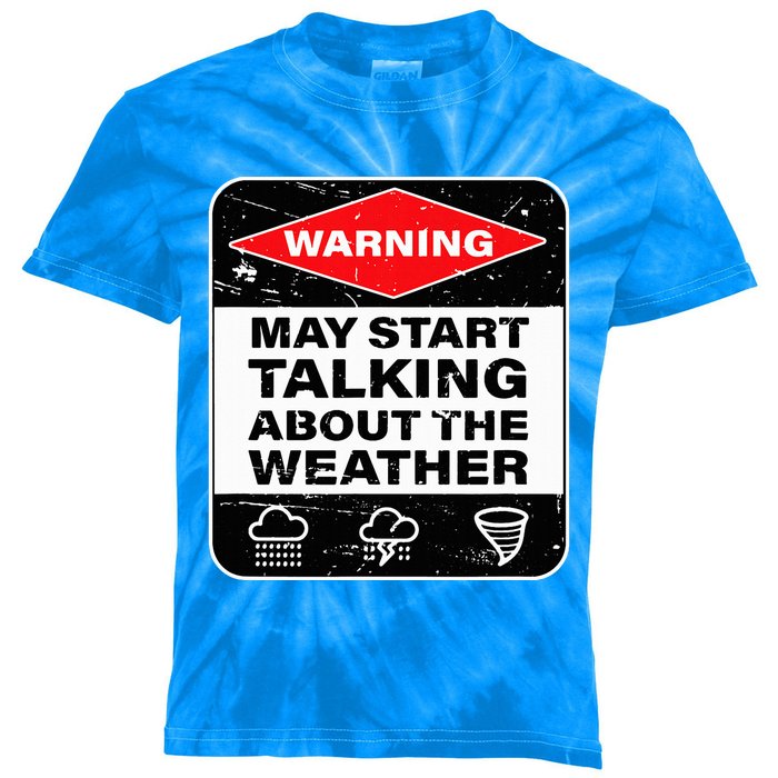 Weather Warning Funny Raining Storms Meteorology Kids Tie-Dye T-Shirt