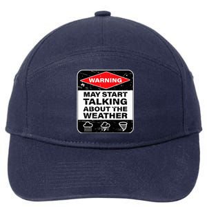 Weather Warning Funny Raining Storms Meteorology 7-Panel Snapback Hat