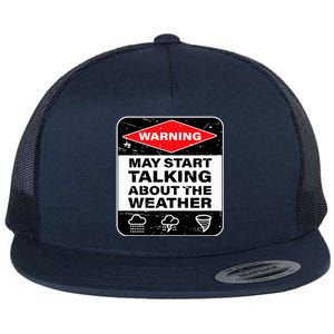 Weather Warning Funny Raining Storms Meteorology Flat Bill Trucker Hat