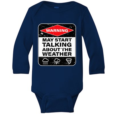 Weather Warning Funny Raining Storms Meteorology Baby Long Sleeve Bodysuit