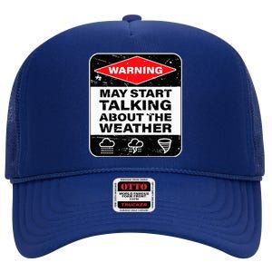 Weather Warning Funny Raining Storms Meteorology High Crown Mesh Back Trucker Hat