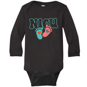 Will Work For Snuggles Nicu Nurse 2 Side Baby Long Sleeve Bodysuit