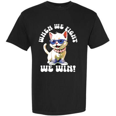 When We Fight We Win Kamala Harris Cat Lady Boho Women Garment-Dyed Heavyweight T-Shirt