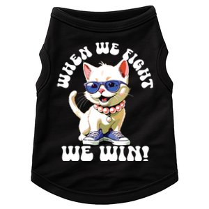 When We Fight We Win Kamala Harris Cat Lady Boho Women Doggie Tank