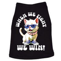 When We Fight We Win Kamala Harris Cat Lady Boho Women Doggie Tank