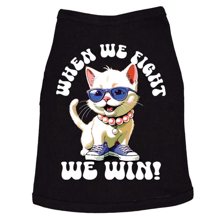 When We Fight We Win Kamala Harris Cat Lady Boho Women Doggie Tank