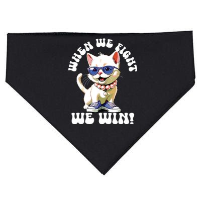 When We Fight We Win Kamala Harris Cat Lady Boho Women USA-Made Doggie Bandana