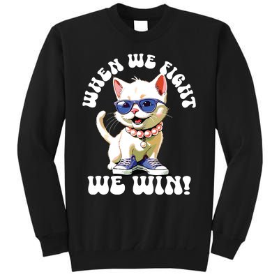 When We Fight We Win Kamala Harris Cat Lady Boho Women Sweatshirt