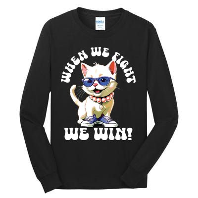 When We Fight We Win Kamala Harris Cat Lady Boho Women Tall Long Sleeve T-Shirt