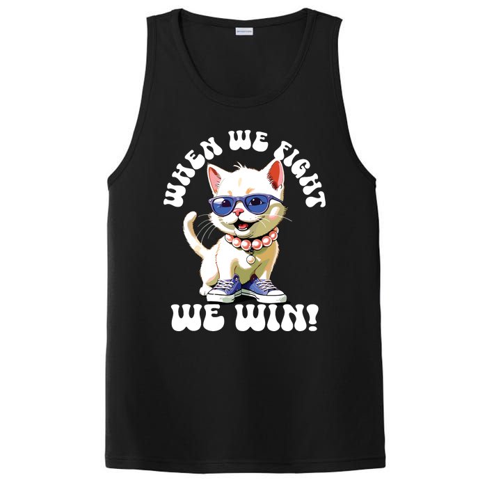 When We Fight We Win Kamala Harris Cat Lady Boho Women PosiCharge Competitor Tank