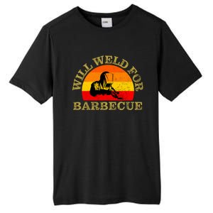 Will Weld For Barbecue Funny Welding Welder Gift Tall Fusion ChromaSoft Performance T-Shirt