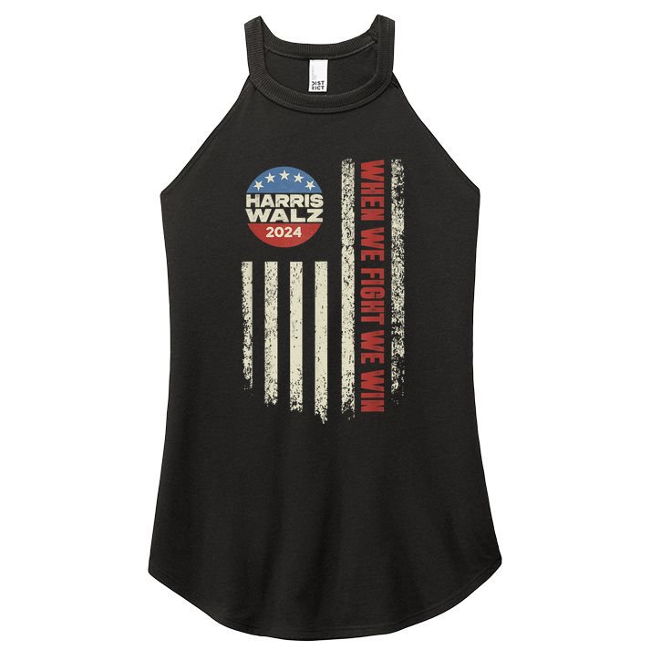 When We Fight We Win Kamala Harris Cat Lady Boho Women's Perfect Tri Rocker Tank