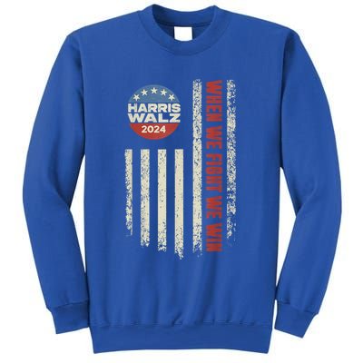 When We Fight We Win Kamala Harris Cat Lady Boho Sweatshirt