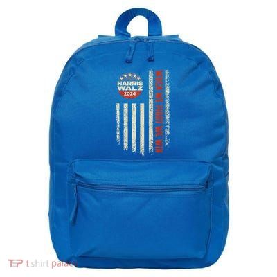 When We Fight We Win Kamala Harris Cat Lady Boho 16 in Basic Backpack