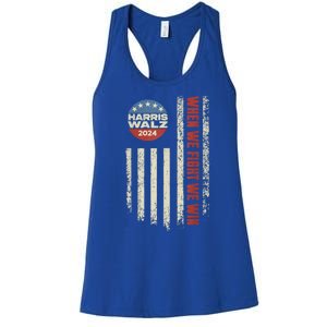 When We Fight We Win Kamala Harris Cat Lady Boho Women's Racerback Tank