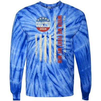 When We Fight We Win Kamala Harris Cat Lady Boho Tie-Dye Long Sleeve Shirt