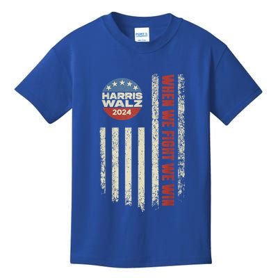When We Fight We Win Kamala Harris Cat Lady Boho Kids T-Shirt