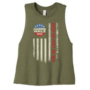 When We Fight We Win Kamala Harris Cat Lady Boho Women's Racerback Cropped Tank