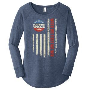 When We Fight We Win Kamala Harris Cat Lady Boho Women's Perfect Tri Tunic Long Sleeve Shirt