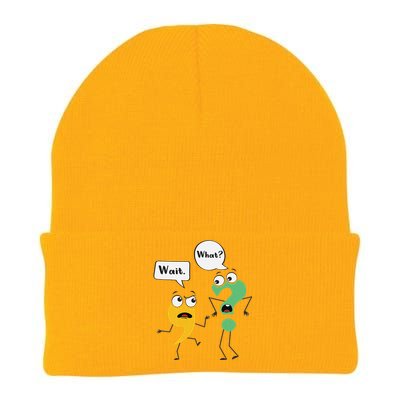 Wait What Funny English Teacher Grammar Police Grammarian Knit Cap Winter Beanie