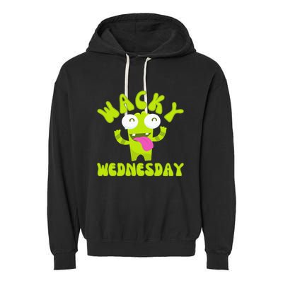 Wacky Wednesday Funny Green Ogre Mismatch Garment-Dyed Fleece Hoodie