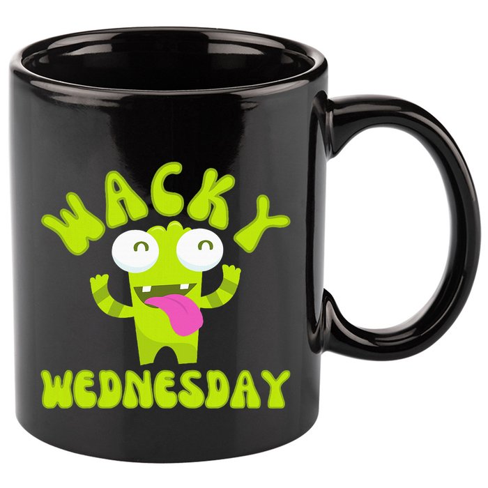 Wacky Wednesday Funny Green Ogre Mismatch 11oz C Handle Ceramic Mug