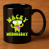 Wacky Wednesday Funny Green Ogre Mismatch 11oz C Handle Ceramic Mug