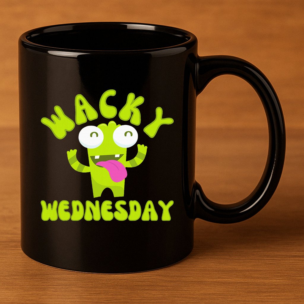 Wacky Wednesday Funny Green Ogre Mismatch 11oz C Handle Ceramic Mug