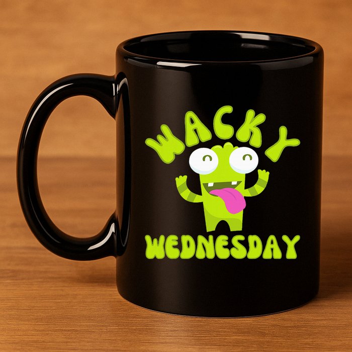 Wacky Wednesday Funny Green Ogre Mismatch 11oz C Handle Ceramic Mug